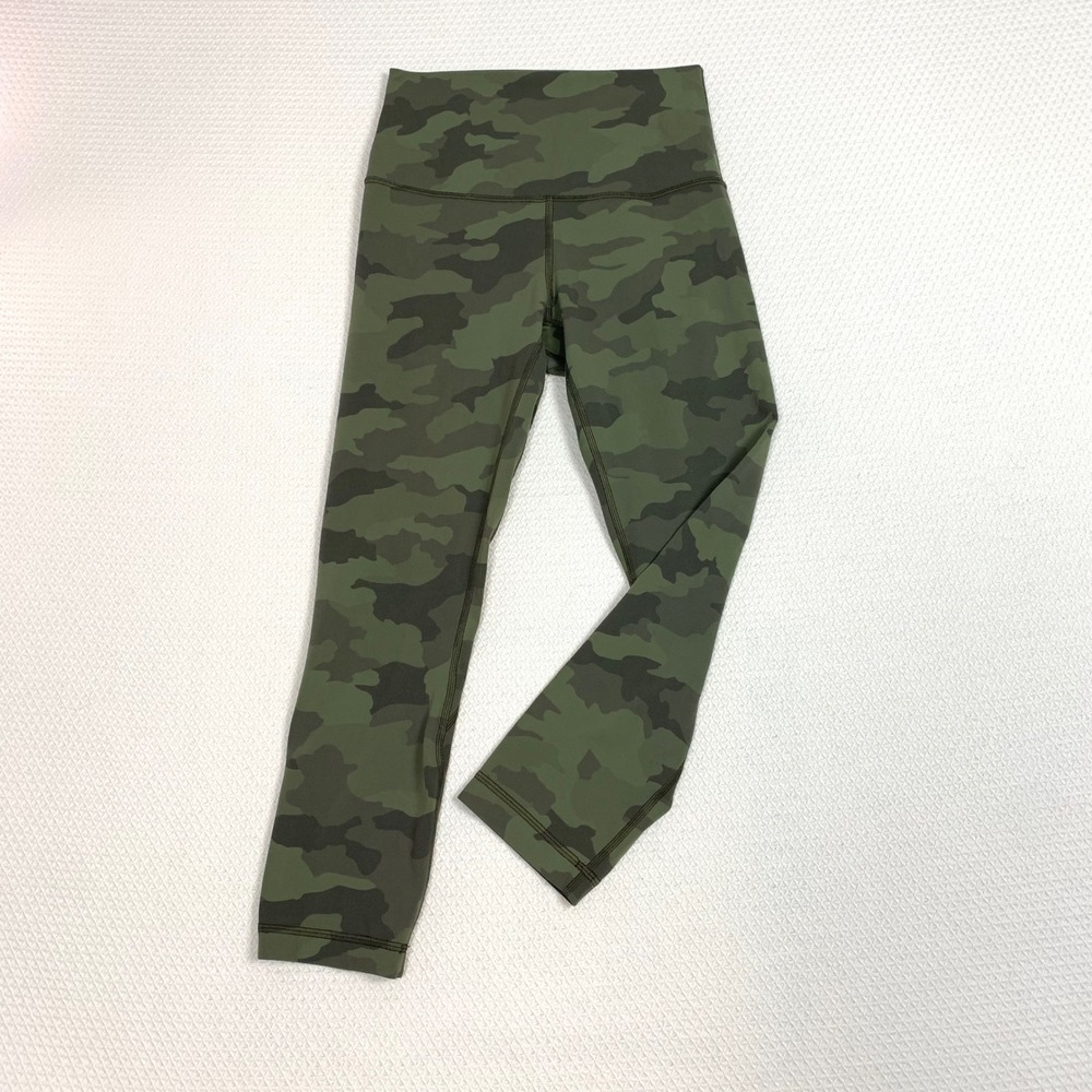 Lululemon Wunder Under High Rise Crop 21 Heritage 365 Camo Brier Sage Green 4